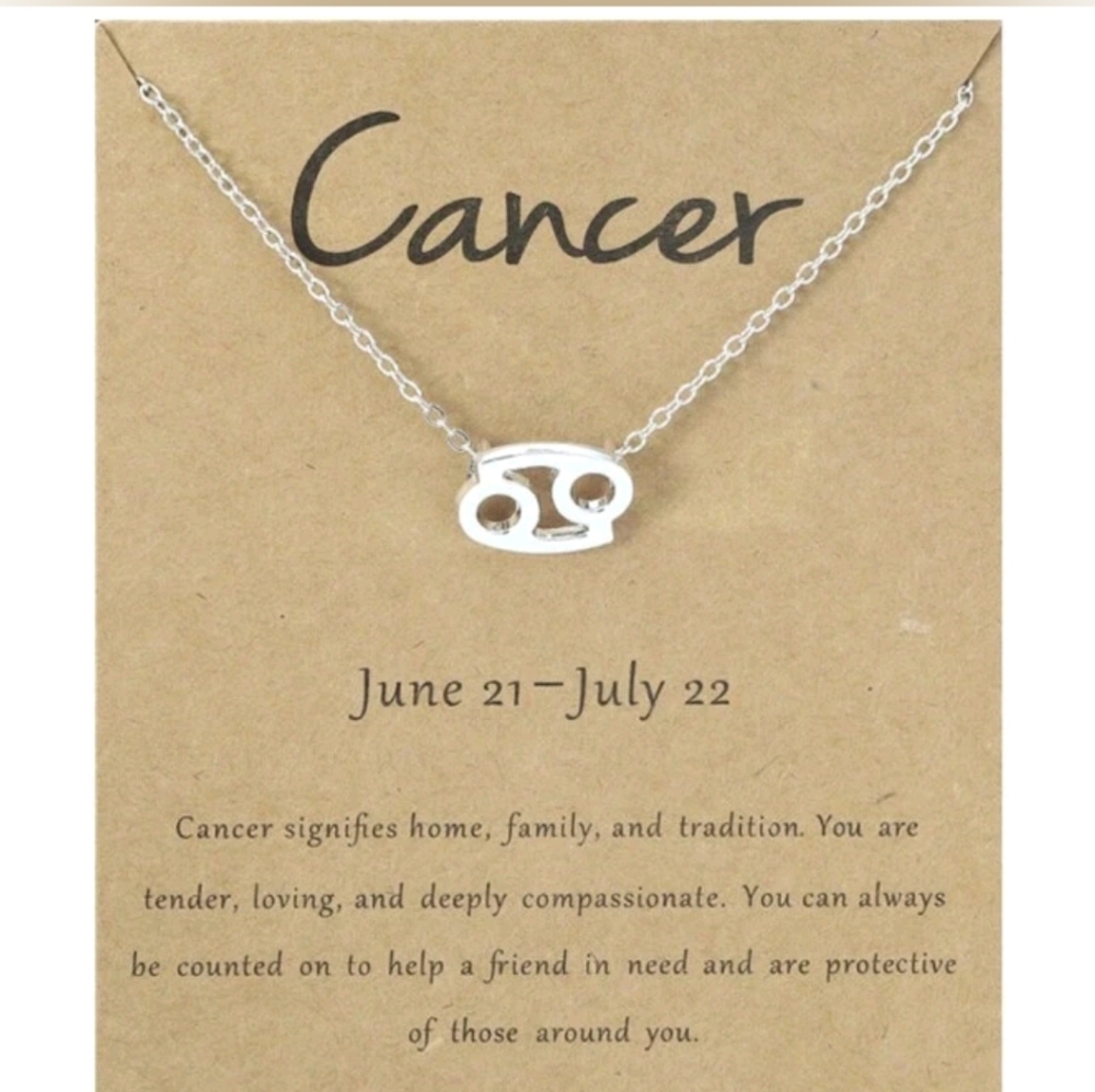 Silver Cancer Zodiac Necklace